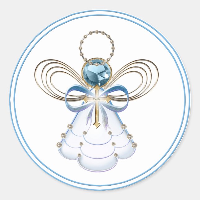 Weihnachtsgel Runder Aufkleber (Vorderseite)