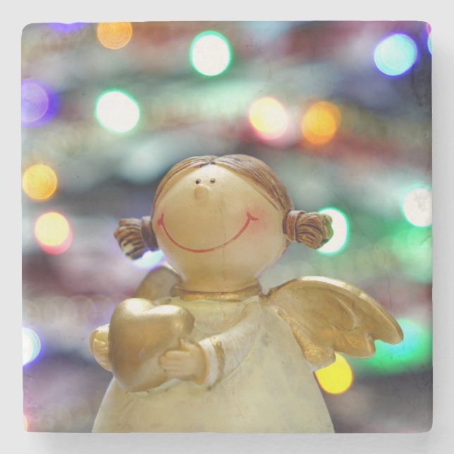 Weihnachtsgel Steinuntersetzer (Vorderseite)