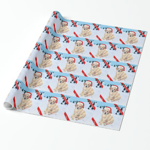 Weihnachtsgelber Labrador-Welpe Geschenkpapier