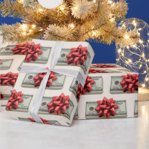 Weihnachtsgeld-Stack-Geschenk mit Ribbon Geschenkpapier