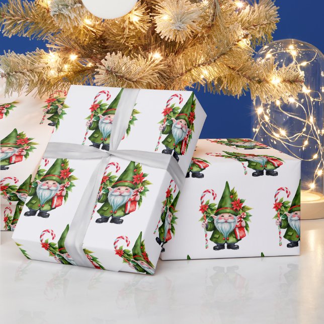 Weihnachtsgenom im Wasser mit Candy Cane Geschenkpapier (Feiertage)