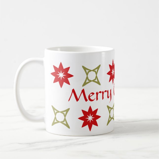 Weihnachtsgeometrische Sterne Kaffeetasse (Links)