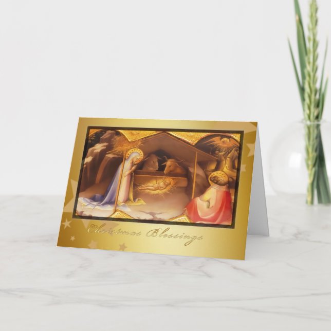 Weihnachtsgesang, Christliche Weihnachtskarte Feiertagskarte (Vorderseite)