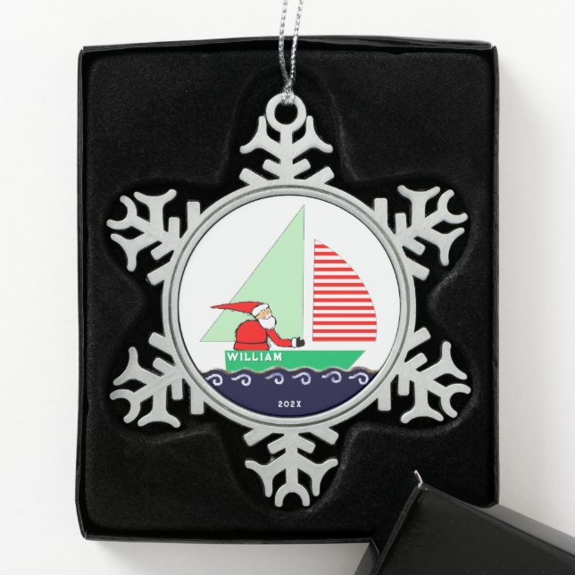 Weihnachtsgesang Schneeflocken Zinn-Ornament (Box)