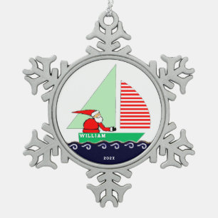 Weihnachtsgesang Schneeflocken Zinn-Ornament