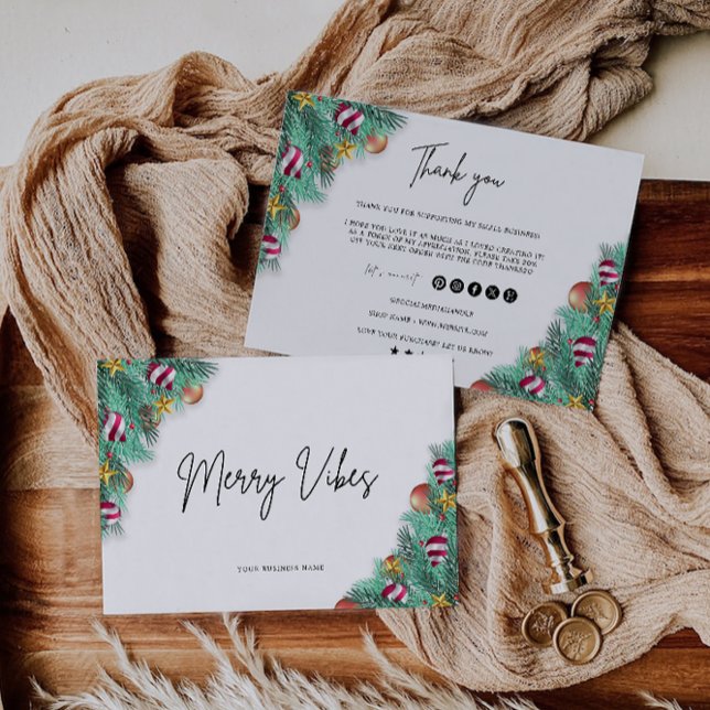 Weihnachtsgeschäft dank Kartenvorlage Einladung (Christmas Business Thank You Card Template)