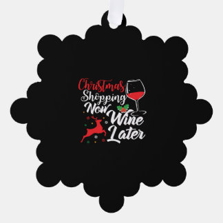Weihnachtsgeschäft jetzt Wein später Ornament Karte