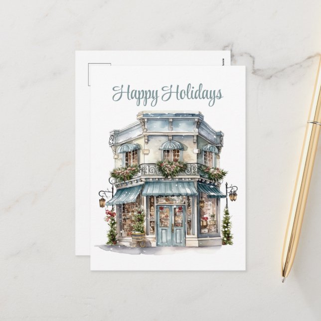 Weihnachtsgeschäft Weihnachtsgeschäft Feiertagspostkarte (Vorderseite/Rückseite Beispiel)