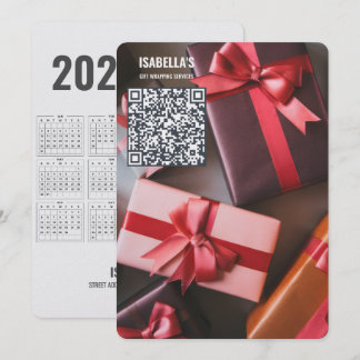 Weihnachtsgeschäfts-Feiertagskarte mit Foto-QR-Cod Feiertagskarte