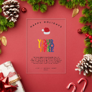 Weihnachtsgeschäfts-Logo Weihnachtskarte Acryleinladungen