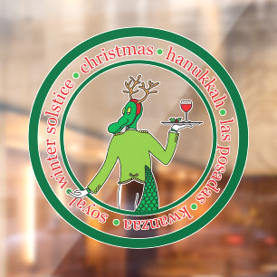 Weihnachtsgeschäftsschild für Wein Fensteraufkleber