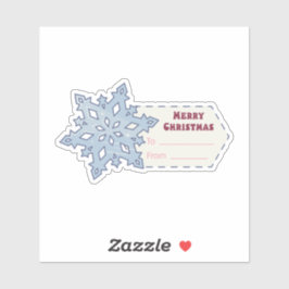 Weihnachtsgeschenk-Aufkleber mit einer Schneeflock Aufkleber