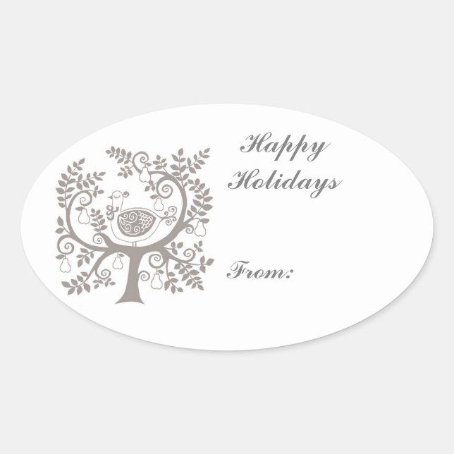 Weihnachtsgeschenk-Aufkleber Ovaler Aufkleber (Vorderseite)