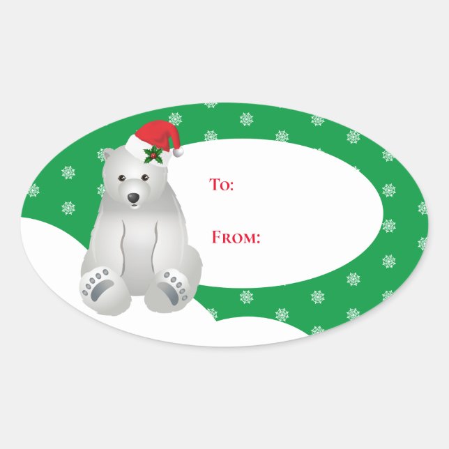 Weihnachtsgeschenk-Aufkleber Ovaler Aufkleber (Vorderseite)