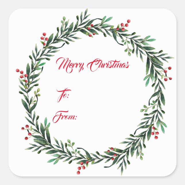 Weihnachtsgeschenk-Aufkleber Quadratischer Aufkleber (Vorderseite)