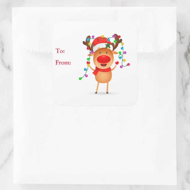 Weihnachtsgeschenk-Aufkleber Quadratischer Aufkleber (Tasche)