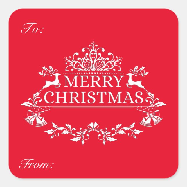 Weihnachtsgeschenk-Aufkleber Quadratischer Aufkleber (Vorderseite)