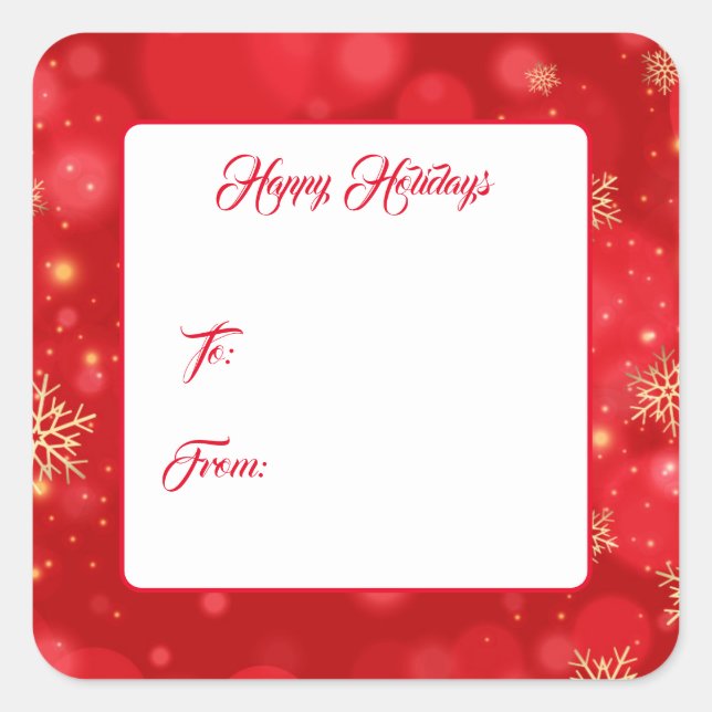 Weihnachtsgeschenk-Aufkleber Quadratischer Aufkleber (Vorderseite)