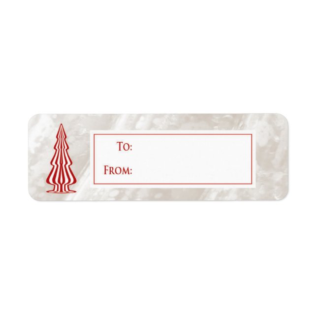 Weihnachtsgeschenk Aufkleber Rot & Weiß Tree auf T (Vorne)