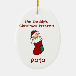 Weihnachtsgeschenk-Baby-Verzierung des Vatis Keramik Ornament
