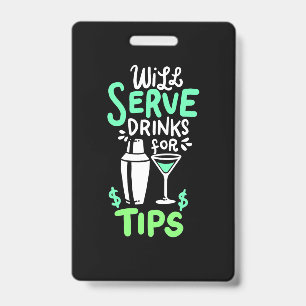 Weihnachtsgeschenk Barkeeper serviert Getränke f Ausweis