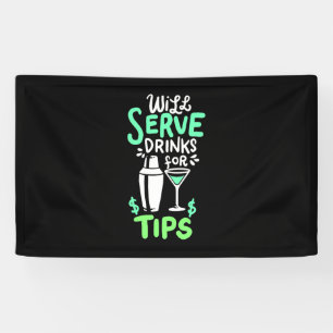 Weihnachtsgeschenk   Barkeeper serviert Getränke f Banner