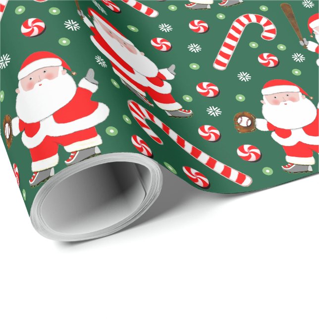 Weihnachtsgeschenk Baseball Geschenkpapier (Rolleneckpunkt)