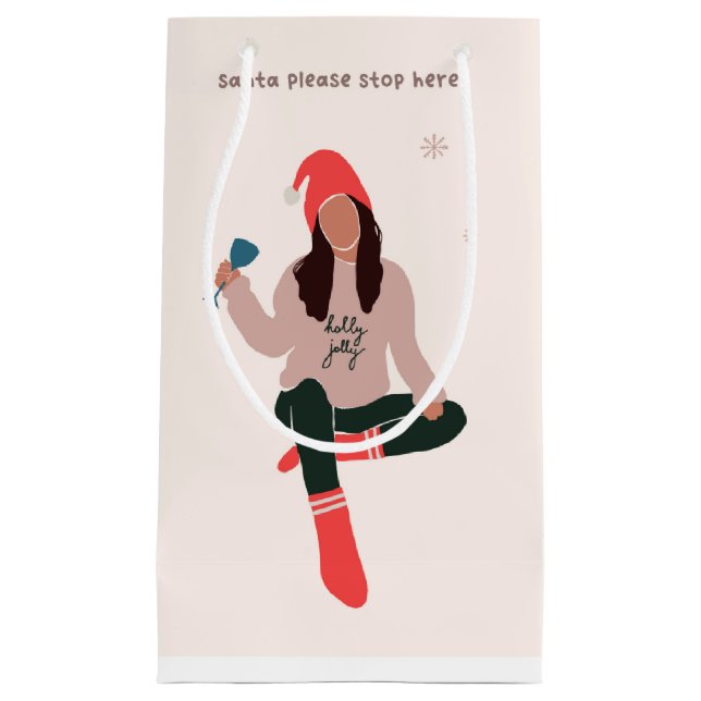 Weihnachtsgeschenk bitte hier anhalten kleine geschenktüte (Vorderseite)