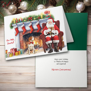 Weihnachtsgeschenk Bretagne Hunde-Weihnachtskarte Feiertagskarte
