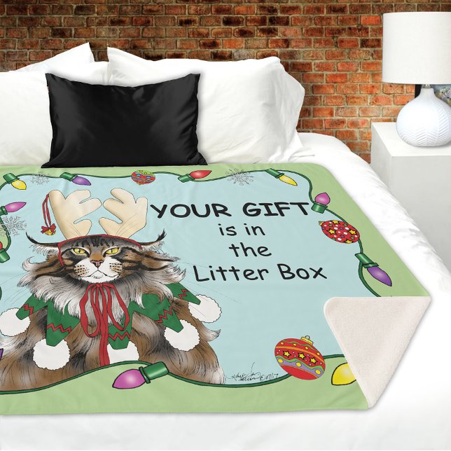 Weihnachtsgeschenk Cat Green Funny Sherpadecke (Von Creator hochgeladen)