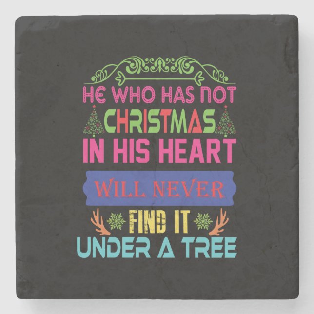 Weihnachtsgeschenk, der nicht Weihnachten Steinuntersetzer (Vorderseite)
