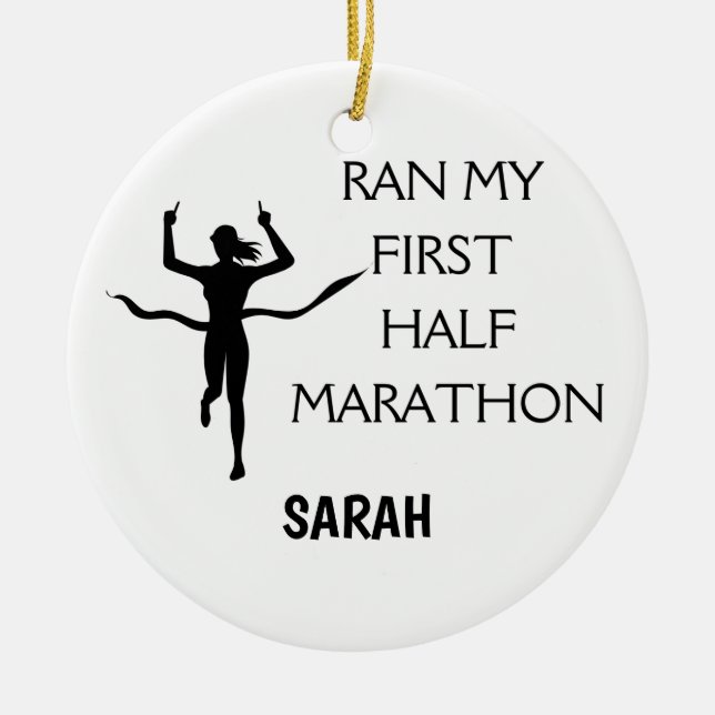 Weihnachtsgeschenk des ersten Halbmarathons für di Keramik Ornament (Vorne)