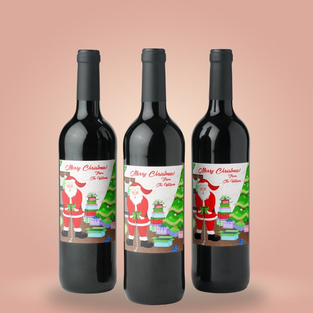 Weihnachtsgeschenk des Weihnachtsmanns - Weihnacht Weinetikett (Golf Cheers, Santa's Gift! Wine label delights golfers, perfect holiday present!)