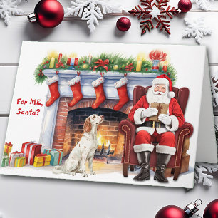 Weihnachtsgeschenk Englisch Setter Hund Niedliche  Feiertagskarte