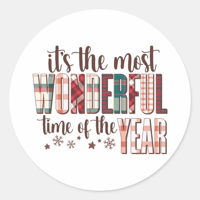 Weihnachtsgeschenk Es ist die wunderbarste Zeit de Runder Aufkleber (Vorderseite)