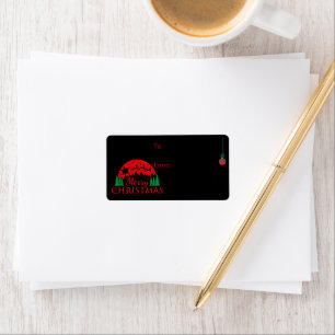 Weihnachtsgeschenk Etikett Decal Black Adressaufkleber