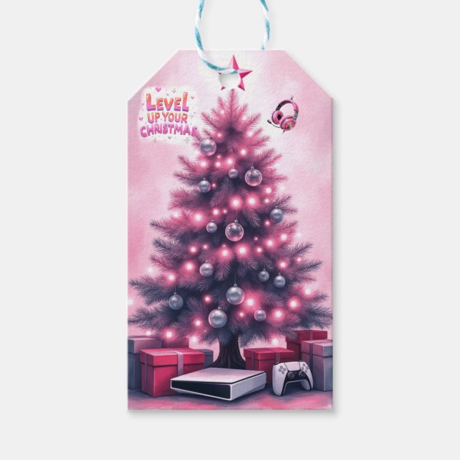 Weihnachtsgeschenk-Etikett für Gamer Geschenkanhänger (Vorderseite)