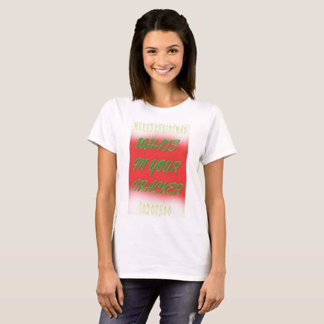Weihnachtsgeschenk Farben rot weiß grün mit Text T-Shirt (Vorne ganz)