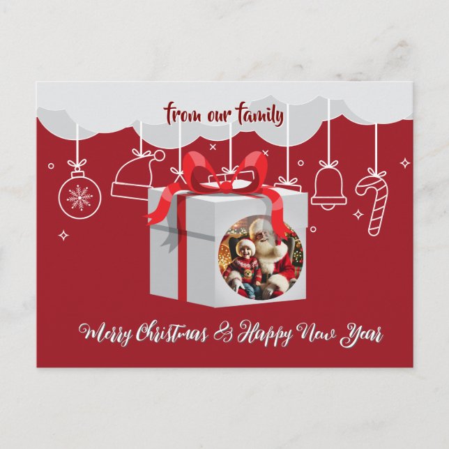 Weihnachtsgeschenk Feiertagspostkarte (Vorderseite)