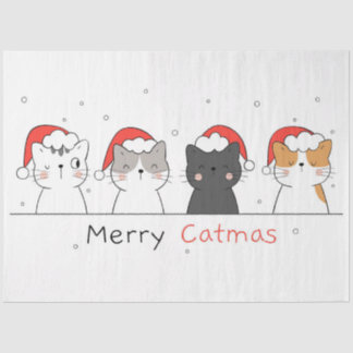 Weihnachtsgeschenk | Frohe Weihnachten mit Katze Seidenpapier