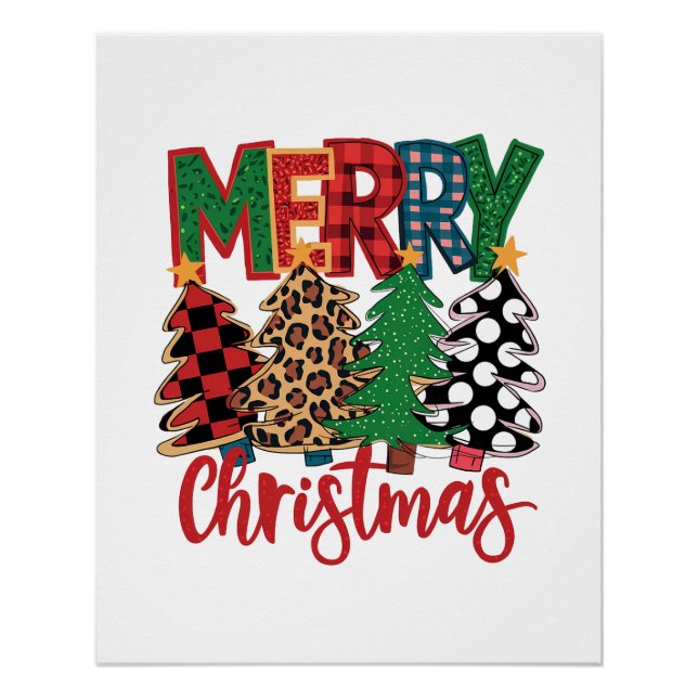 Weihnachtsgeschenk Frohe Weihnachten Poster (Vorderseite)