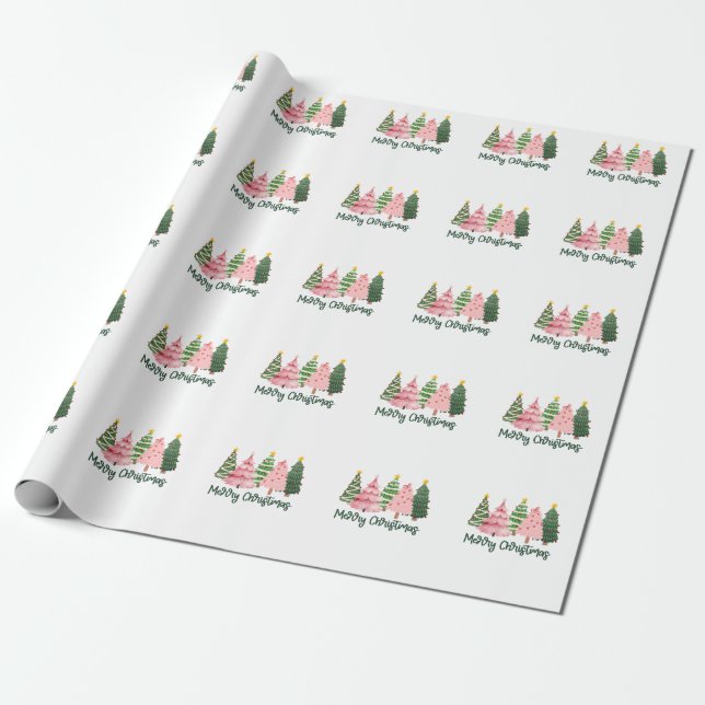 Weihnachtsgeschenk Frohe Weihnachtsbaum Geschenkpapier (Ungerollt)