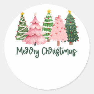 Weihnachtsgeschenk Frohe Weihnachtsbaum Runder Aufkleber