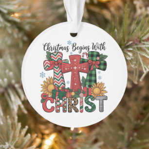 Weihnachtsgeschenk Frohe Xmas Kariert Religiöses K Ornament