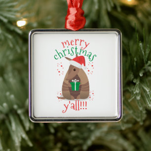 Weihnachtsgeschenk für Armadillo Texas Ornament Aus Metall
