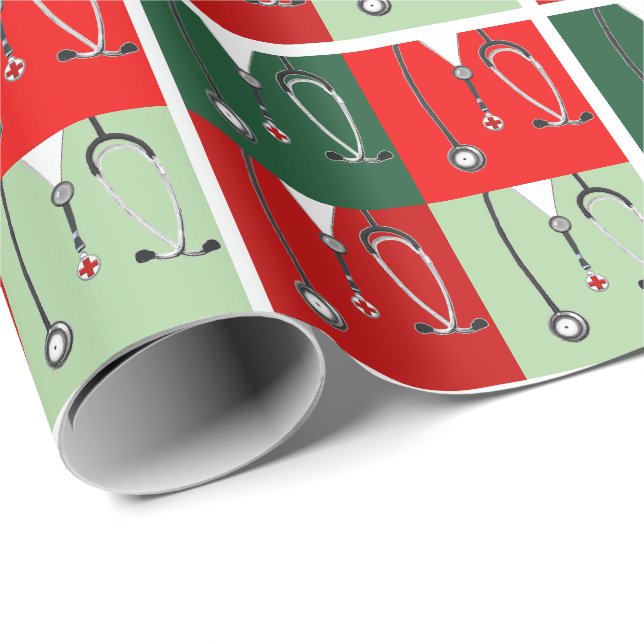 Weihnachtsgeschenk für Ärzte Geschenkpapier (Rolleneckpunkt)