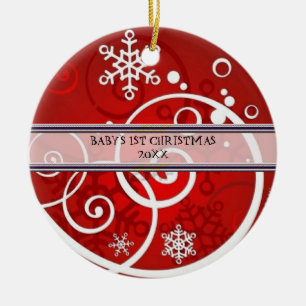 Weihnachtsgeschenk für das Foto des Babys Keramik Ornament