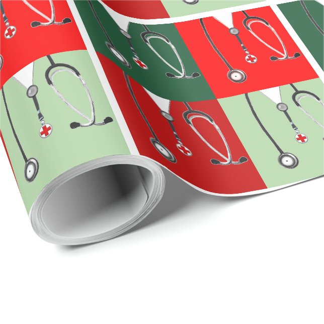 Weihnachtsgeschenk für den Arzt Geschenkpapier (Rolleneckpunkt)