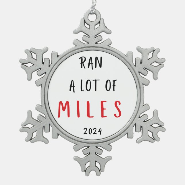 Weihnachtsgeschenk für den Läufer Schneeflocken Zinn-Ornament (Vorderseite)