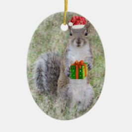 Weihnachtsgeschenk für Eichhörnchen Keramik Ornament